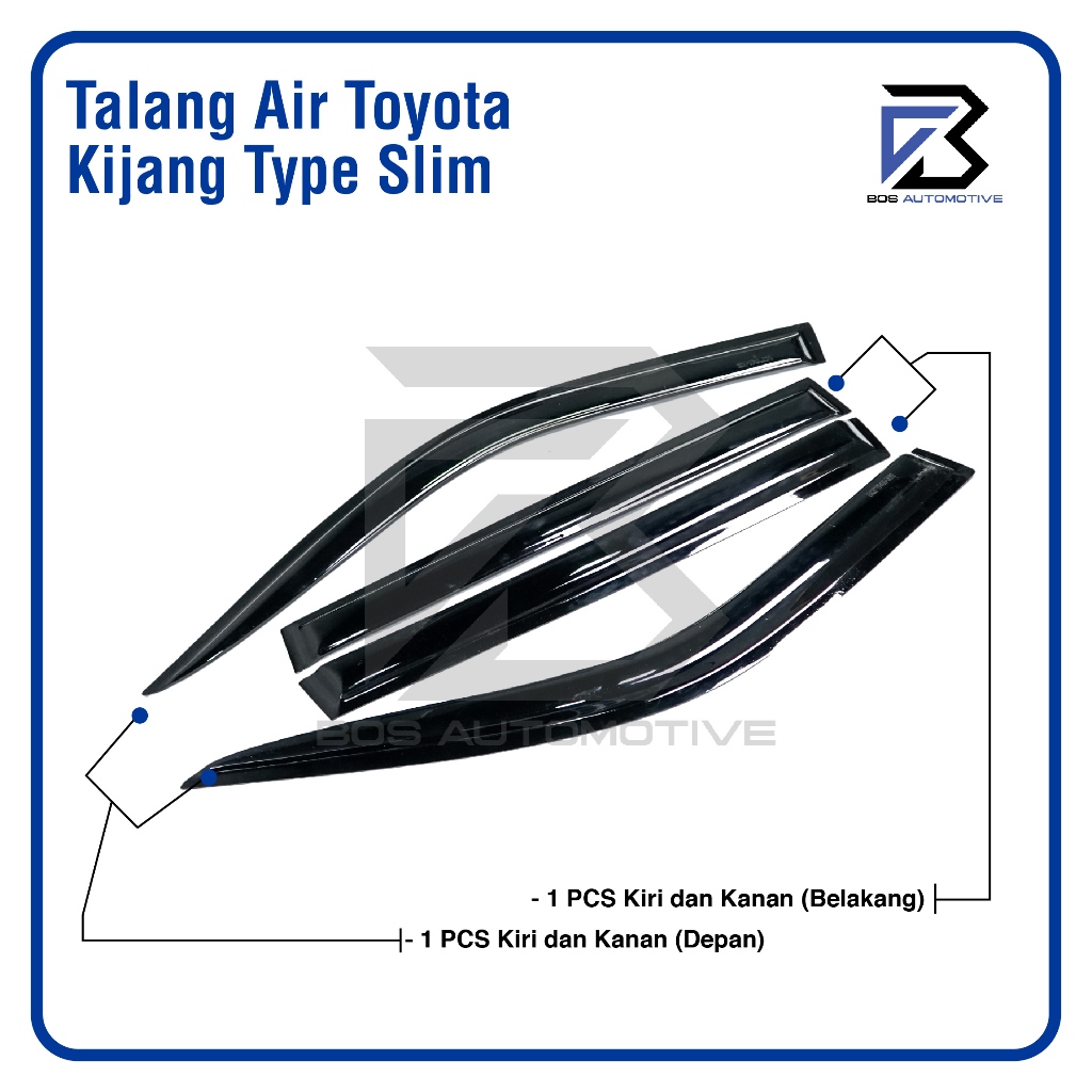 Talang Air Pintu Mobil Toyota Kijang LGX / Kapsul 1997 â€“ 2003 Model Slim 4 Pintu - foto-produk-3