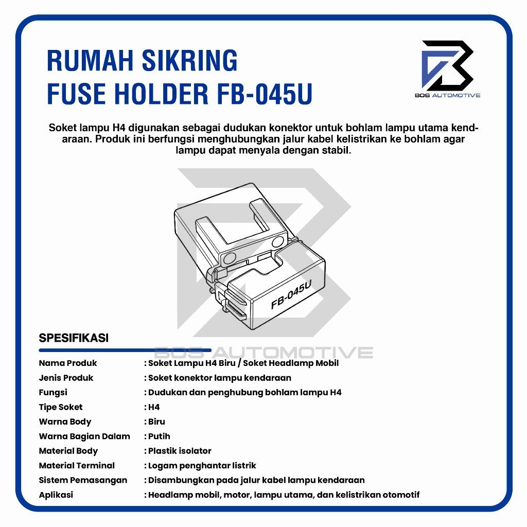Rumah Sikring FB 045U / Socket Sekring Fuse Box / Soket Sikring FB 706 Hitam (KOSONGAN) - foto-produk-2