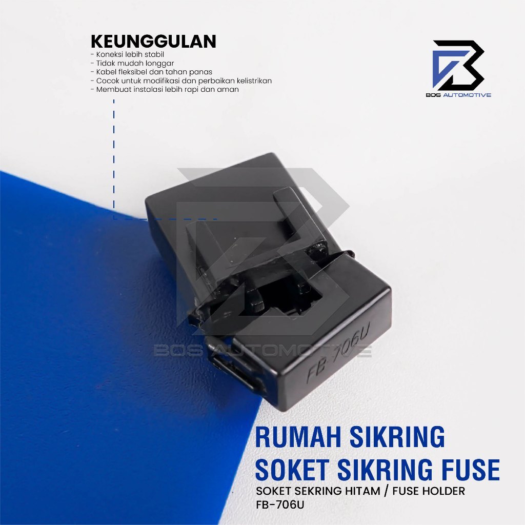 Rumah Sikring FB 045U / Socket Sekring Fuse Box / Soket Sikring FB 706 Hitam (KOSONGAN) - foto-produk-6