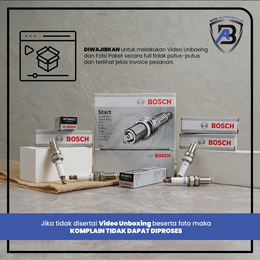 Busi BOSCH Mobil AVANZA XENIA RUSH TERIOS YR7DC+ DF7REC2 Spark Plug Original - foto-produk-3