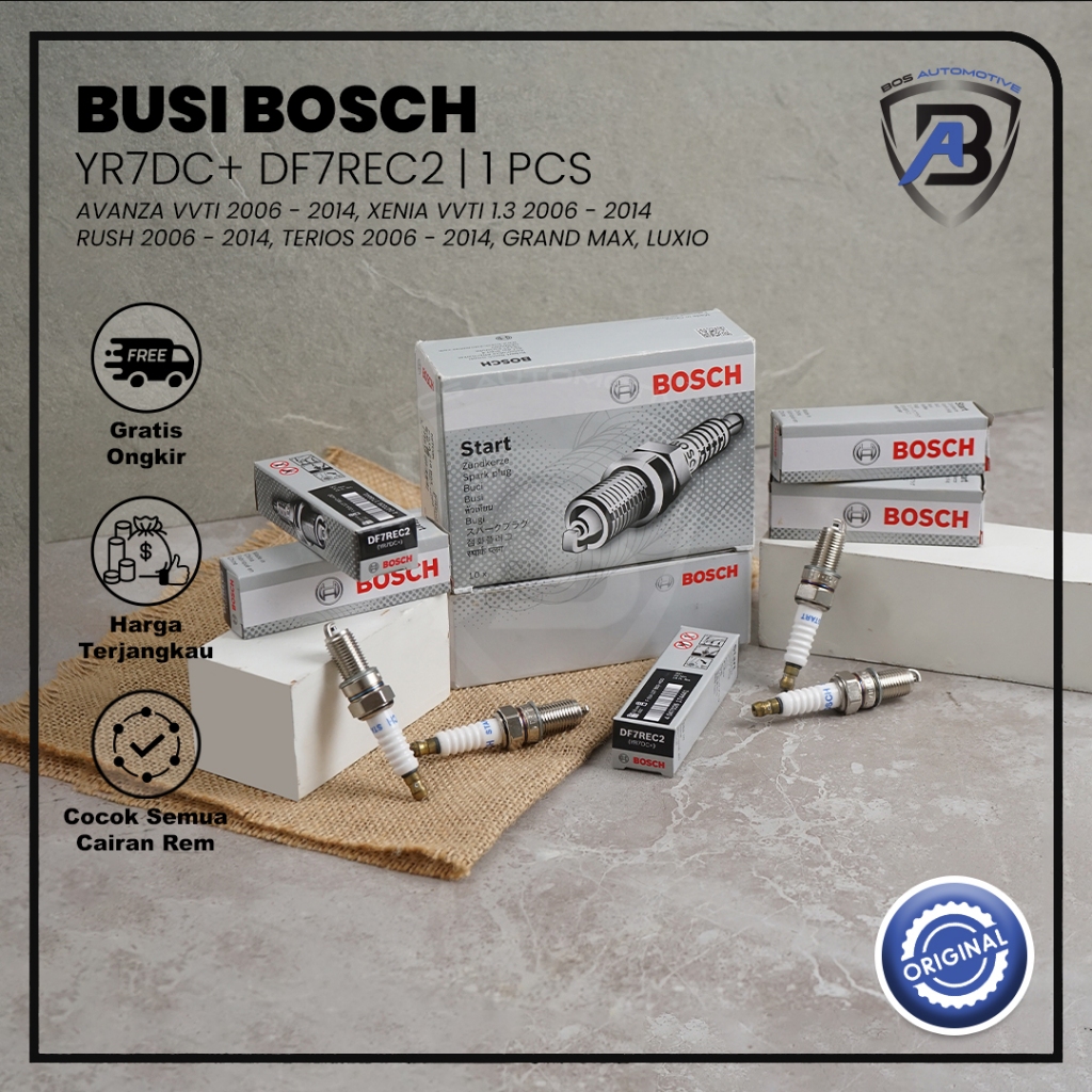 Busi BOSCH Mobil AVANZA XENIA RUSH TERIOS YR7DC+ DF7REC2 Spark Plug Original - foto-sampul
