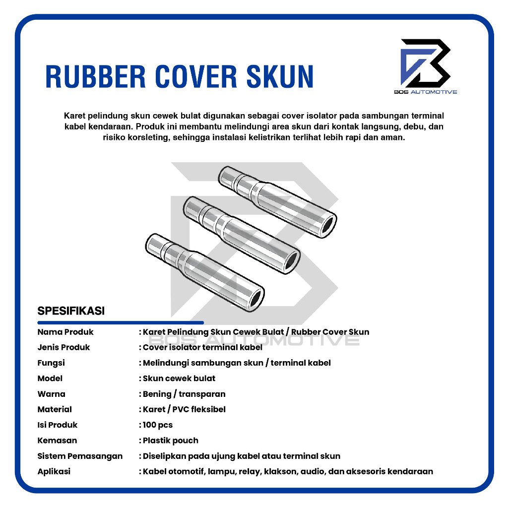 Karet Pelindung Skun Cewek Insulator Kondom Skun Terminal Female Bulat Berkualitas (LOSSE PACK) - foto-produk-2