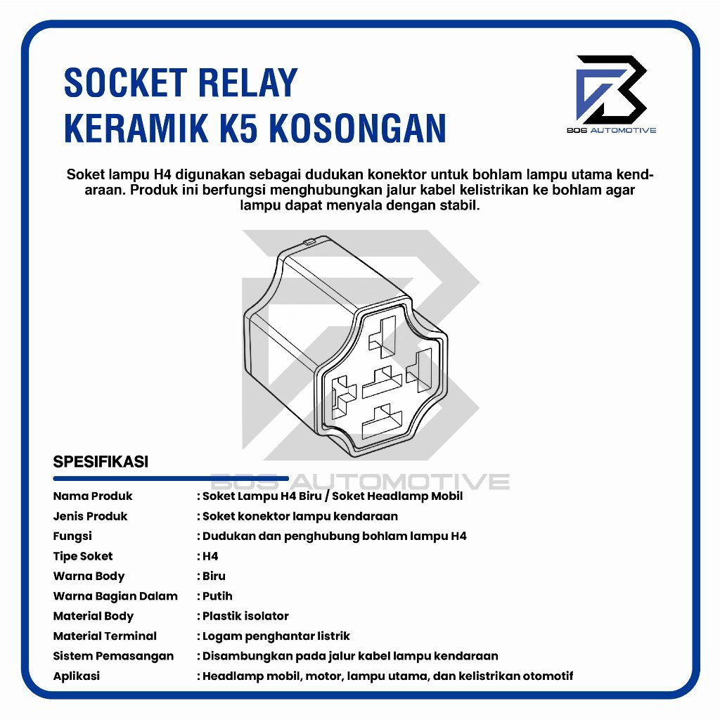 Rumah Relay Keramik / Soket Relay / Socket Cable Relay / Kaki 5 Pin / Kaki 4 Pin (KOSONGAN) - foto-produk-2