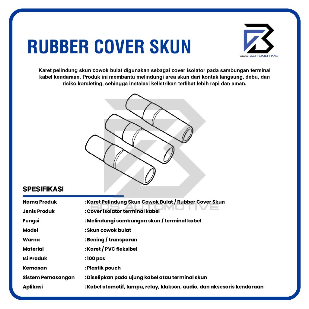 Karet Pelindung Skun Cowok Insulator Kondom Skun Terminal Male Bulat Berkualitas (LOSSE PACK) - foto-produk-2
