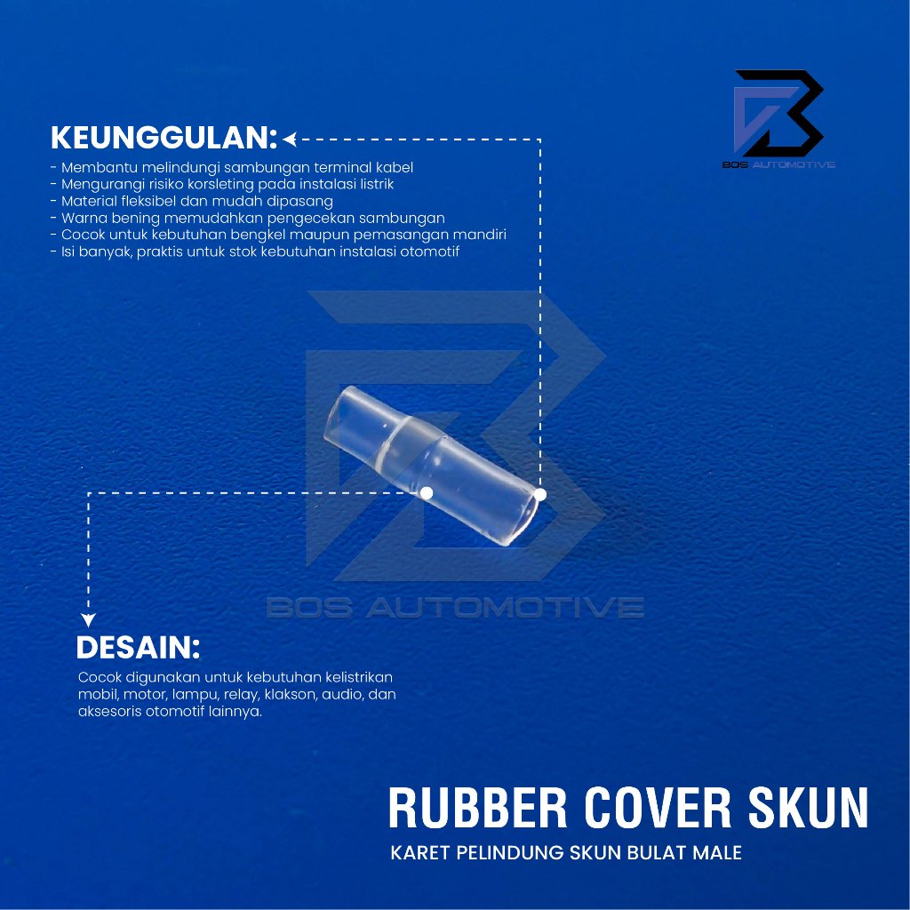 Karet Pelindung Skun Cowok Insulator Kondom Skun Terminal Male Bulat Berkualitas (LOSSE PACK) - foto-produk-3