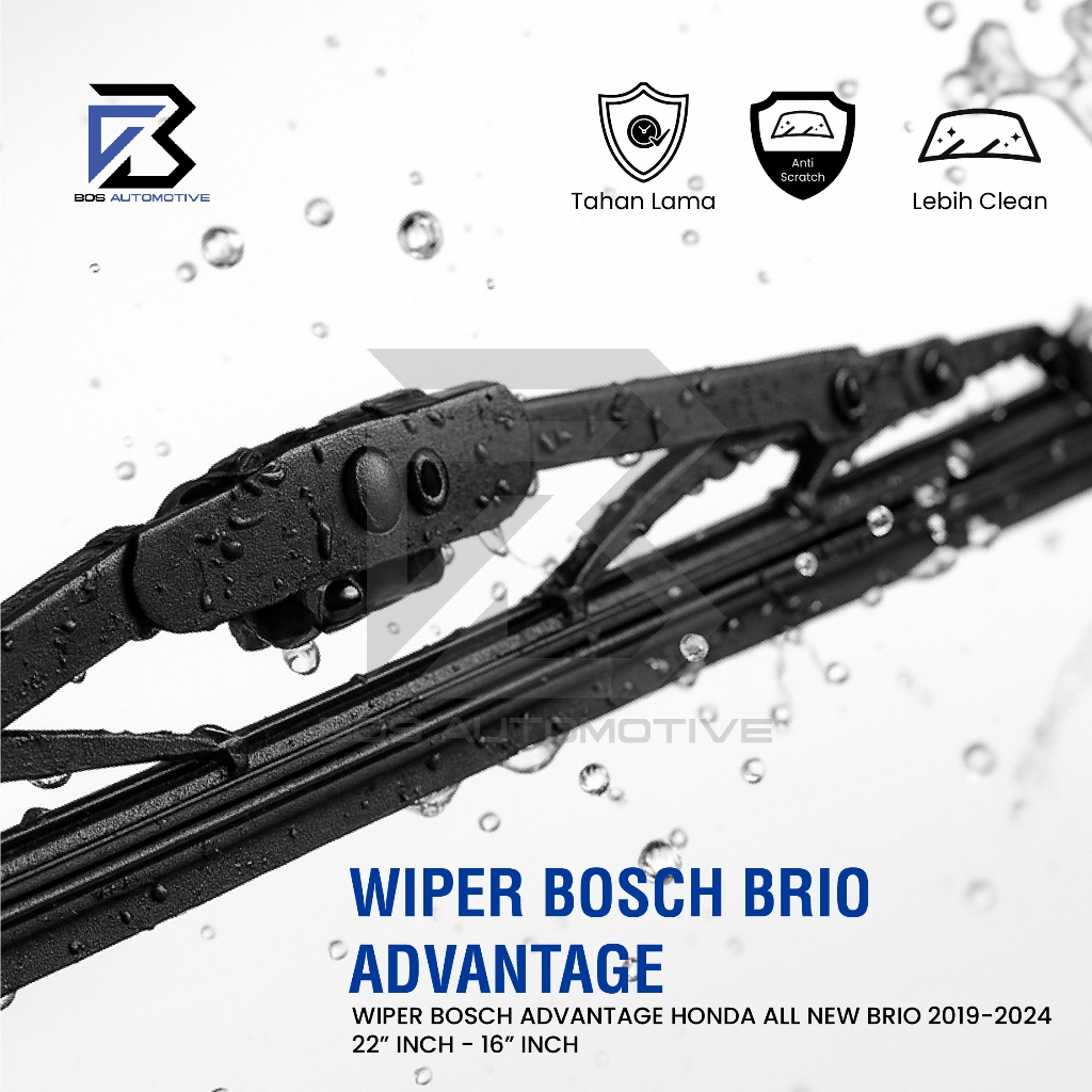 Wiper Blade BOSCH Advantage Besi Kipas Kaca Depan Mobil Frame Hook 22" - 16" Inch - foto-produk-1