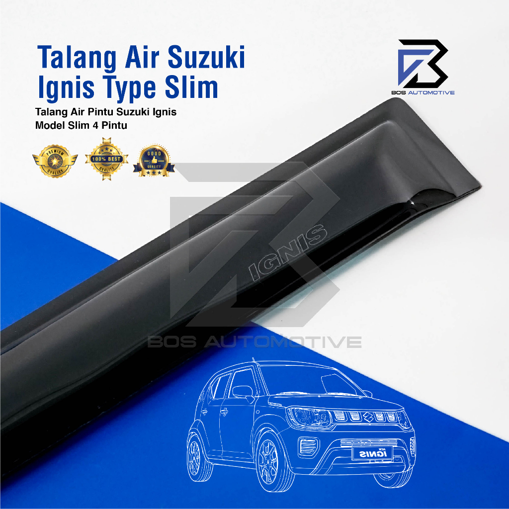 Talang Air Pintu Mobil Suzuki Ignis 2017 â€“ 2020 Model Slim 4 Pintu