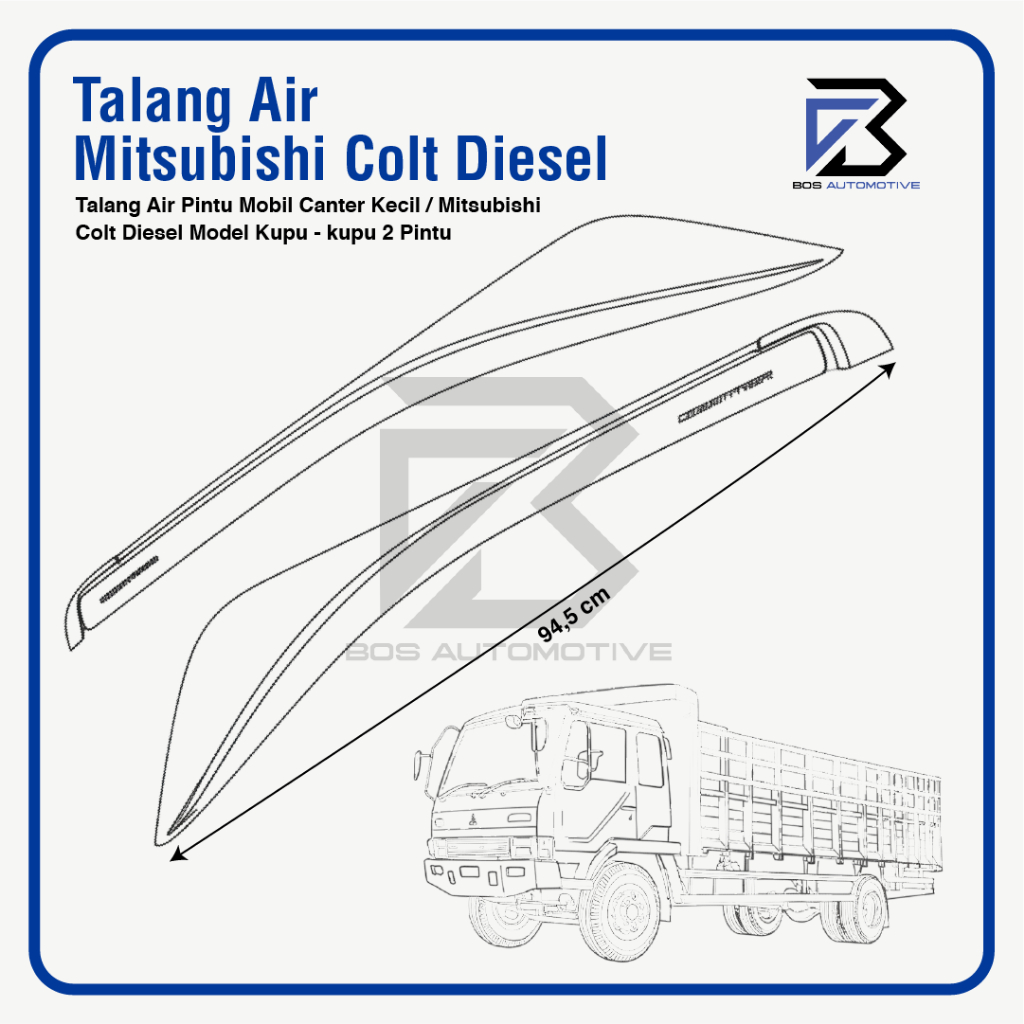 Talang Air Pintu Mobil Mitsubishi Colt Diessel / PS100 Model Kupu - Kupu 2 Pintu - foto-produk-2