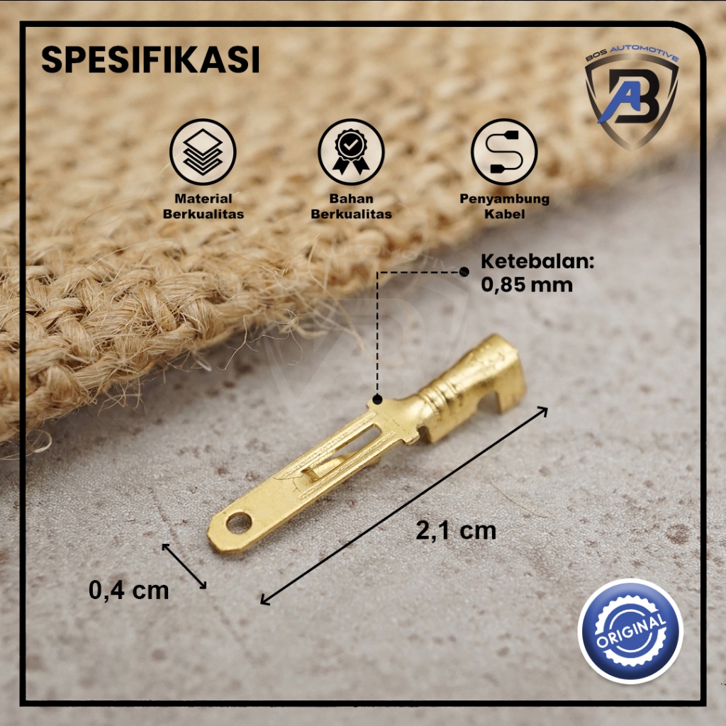 Terminal Skun Gepeng Cowok Kecil Konektor Kabel Male Mini Berkualitas (LOSSE PACK) - foto-produk-1