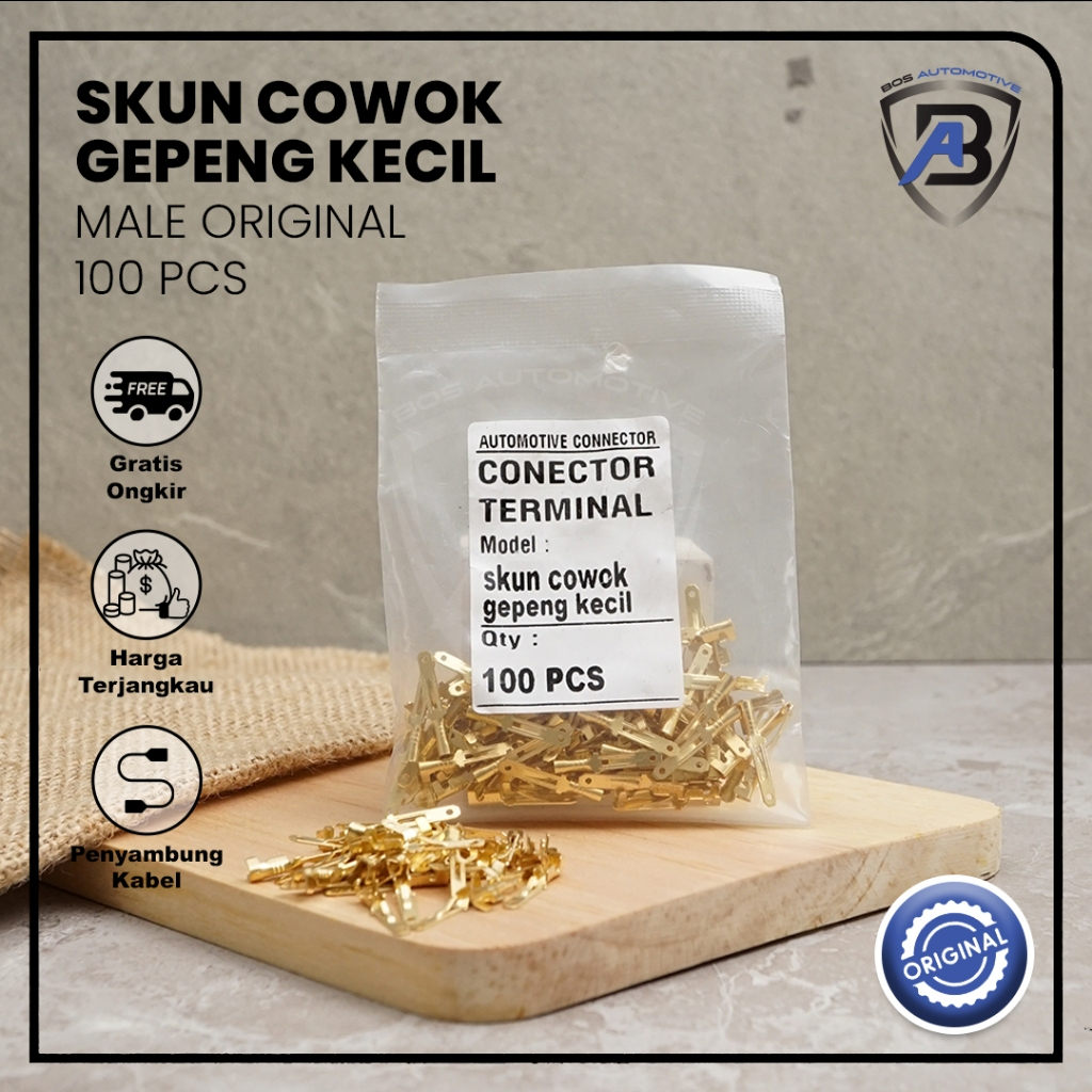 Terminal Skun Gepeng Cowok Kecil Konektor Kabel Male Mini Berkualitas (LOSSE PACK)