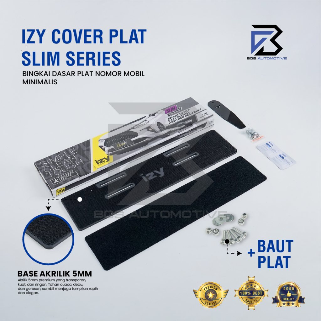 IZY Cover / Dudukan / Tempat / Frame / Breket / Bingkai / Rumah / Tatakan Plat Nomor Mobil Model Extra Slim - foto-produk-1