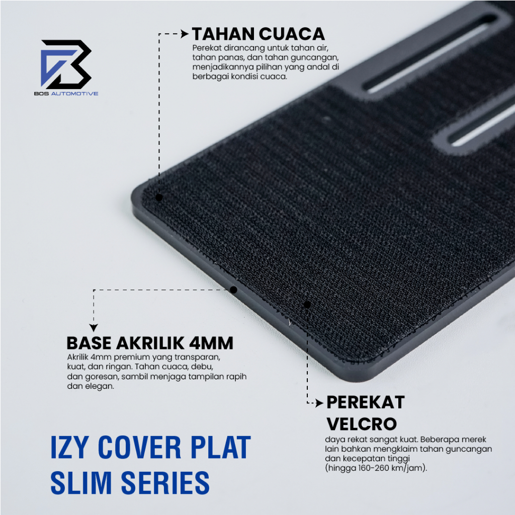 IZY Cover / Dudukan / Tempat / Frame / Breket / Bingkai / Rumah / Tatakan Plat Nomor Mobil Model Extra Slim - foto-produk-7