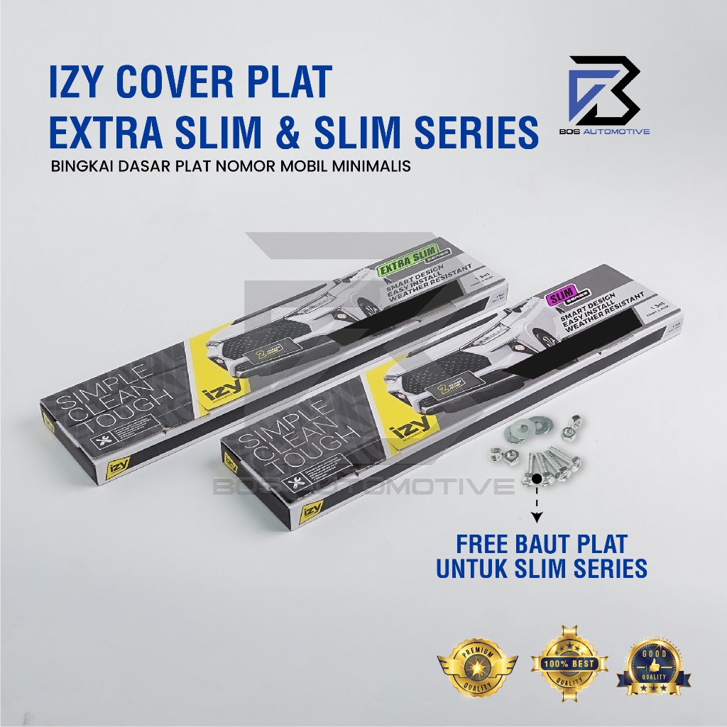 IZY Cover / Dudukan / Tempat / Frame / Breket / Bingkai / Rumah / Tatakan Plat Nomor Mobil Model Extra Slim