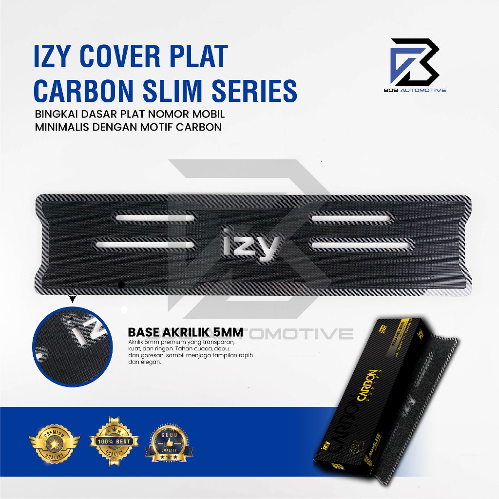 IZY Cover / Dudukan / Tempat / Frame / Breket / Bingkai / Rumah / Tatakan Plat Nomor Mobil Model Extra Slim - foto-variasi-5