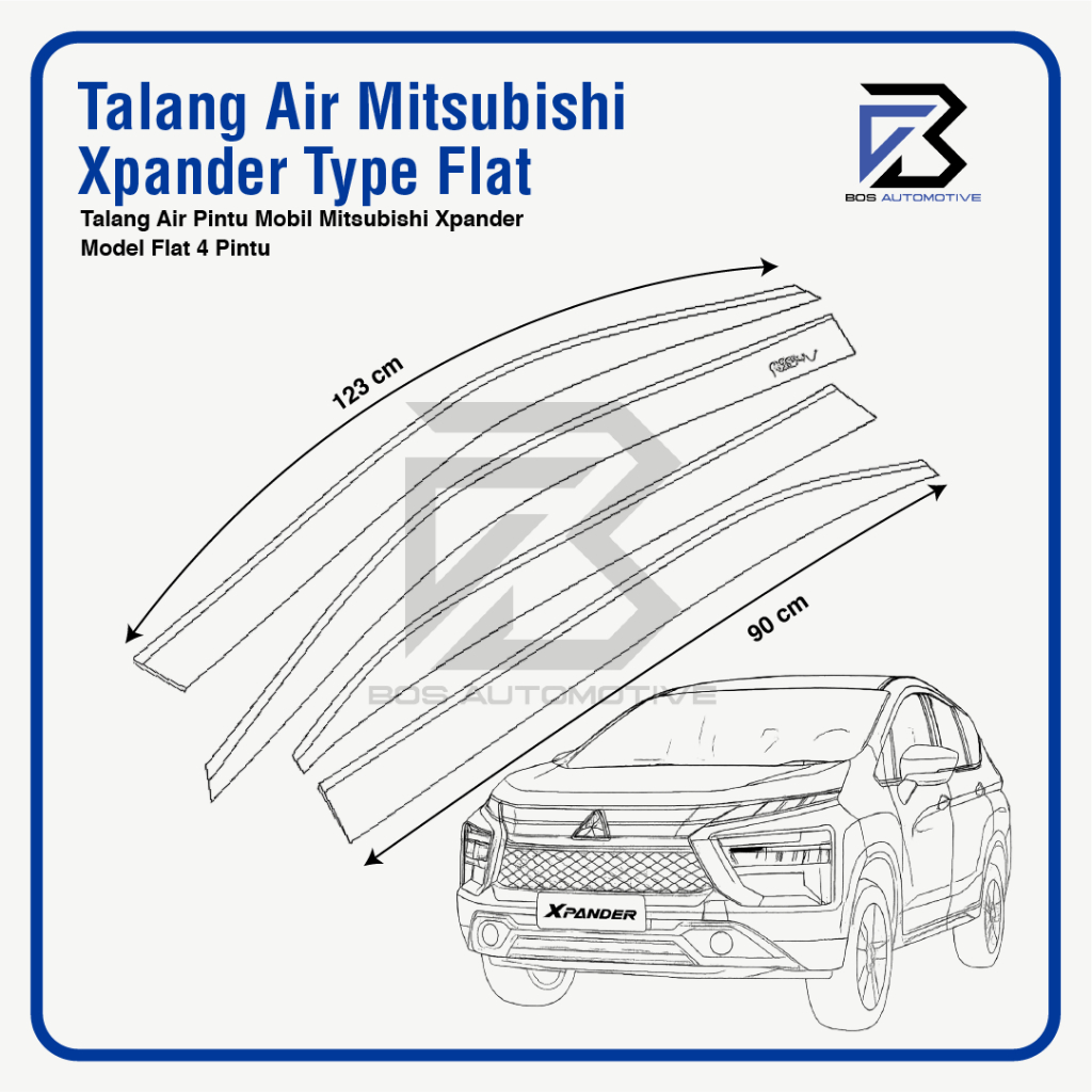 Talang Air Pintu Mobil Mitsubishi Xpander 2017 â€“ 2022 Model Flat Rata 4 Pintu - foto-produk-2