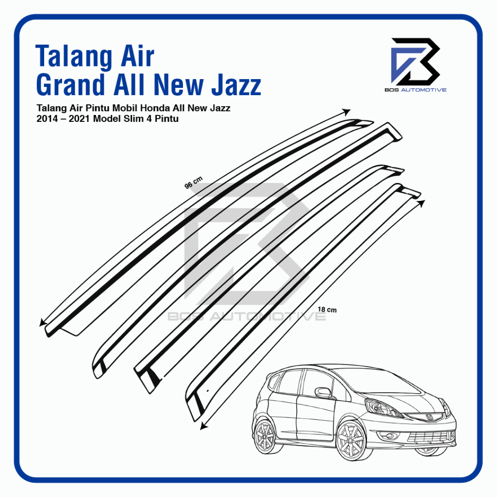 Talang Air Pintu Mobil Honda Grand New Jazz 2014 - 2020 Model Slim  4 Pintu - foto-produk-2