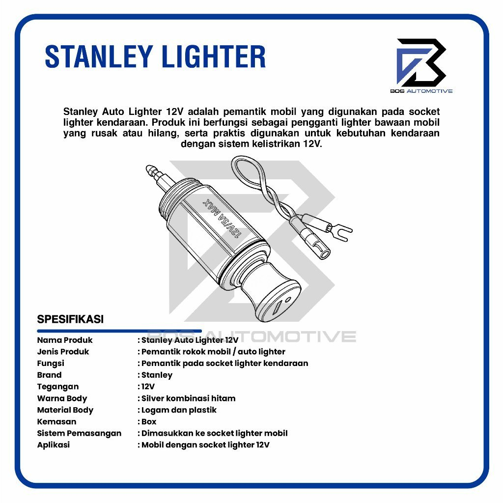 STANLEY AUTO LIGHTER ROKOK / PEMANTIK API MOBIL / COLOKAN CIGARETTE - foto-produk-2
