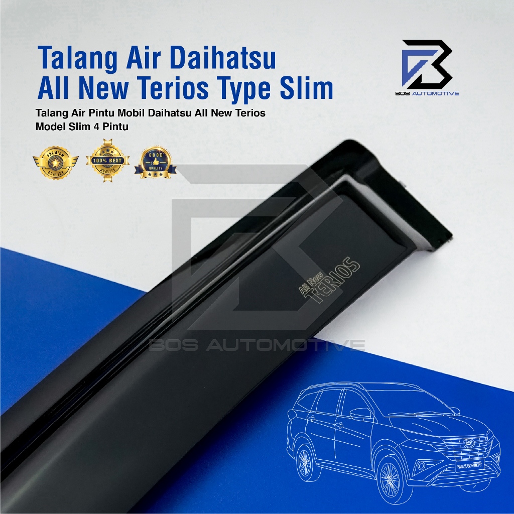 Talang Air Pintu Mobil Daihatsu All New Terios 2017 â€“ 2022 Model Slim 4 Pintu