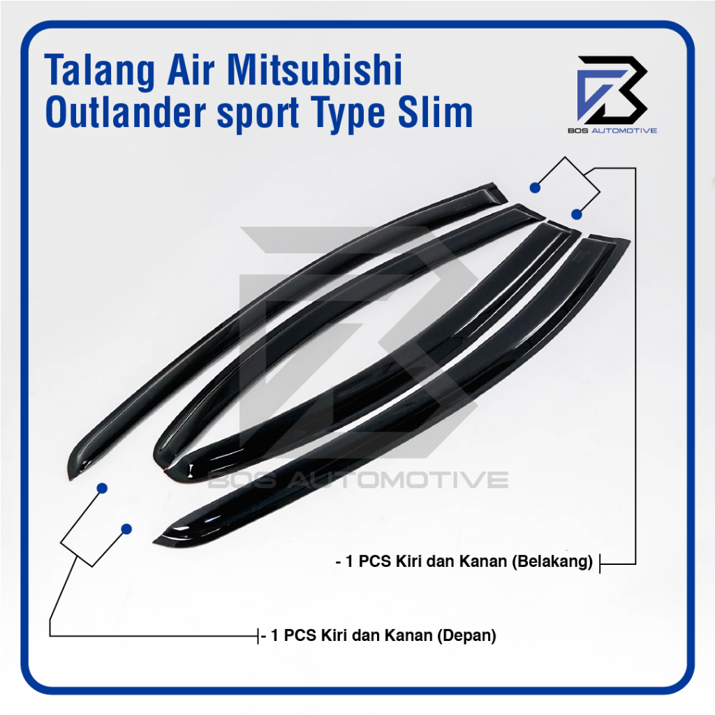 Talang Air Pintu Mobil Mitsubishi Outlander 2012 â€“ 2020 Model Slim 4 Pintu - foto-produk-3