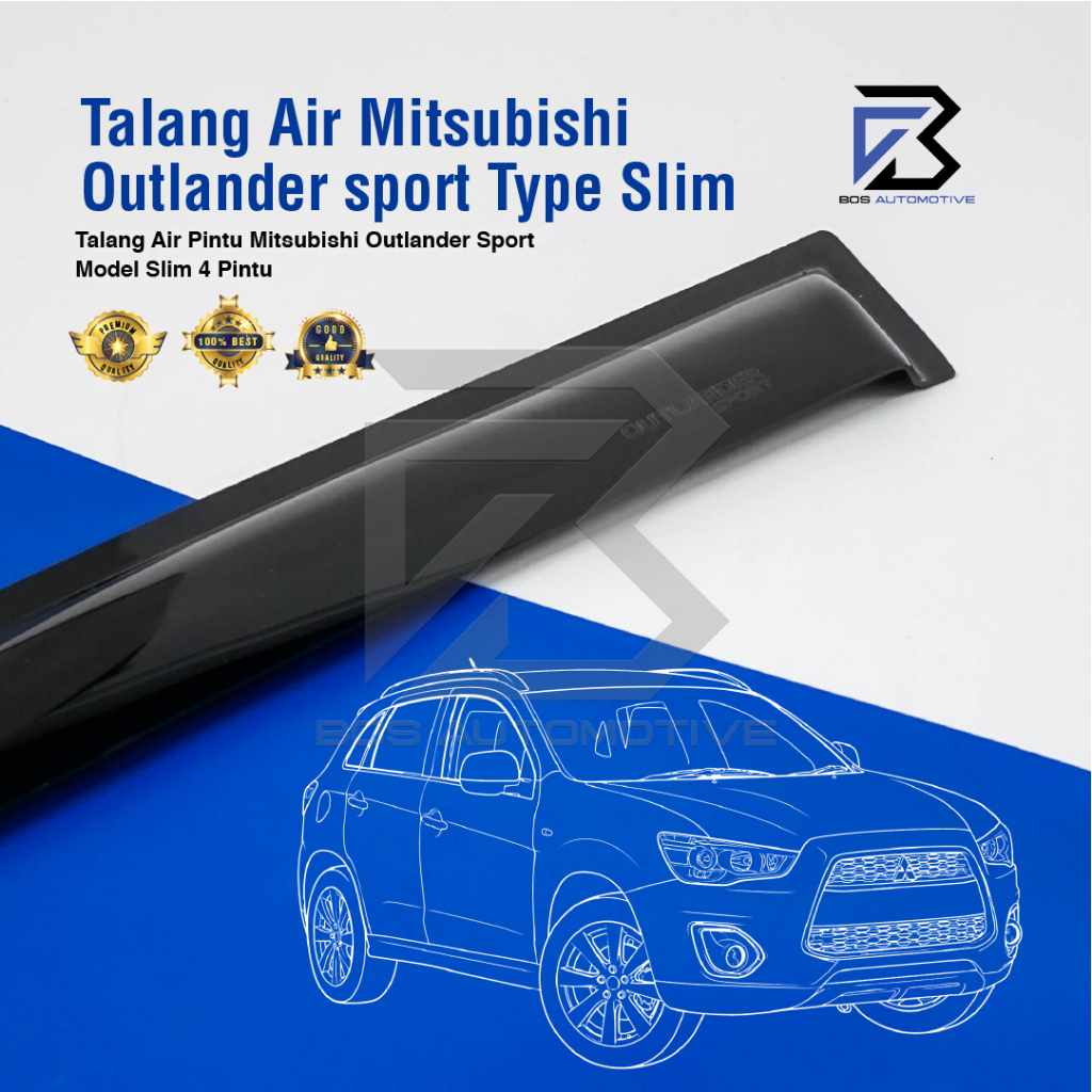 Talang Air Pintu Mobil Mitsubishi Outlander 2012 â€“ 2020 Model Slim 4 Pintu