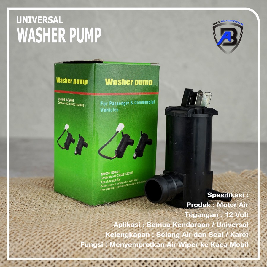 MOTOR WASHER PUMP DINAMO POMPA AIR TABUNG WIPER 12 VOLT UNIVERSAL - foto-produk-1