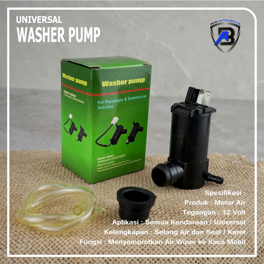 MOTOR WASHER PUMP DINAMO POMPA AIR TABUNG WIPER 12 VOLT UNIVERSAL - foto-sampul