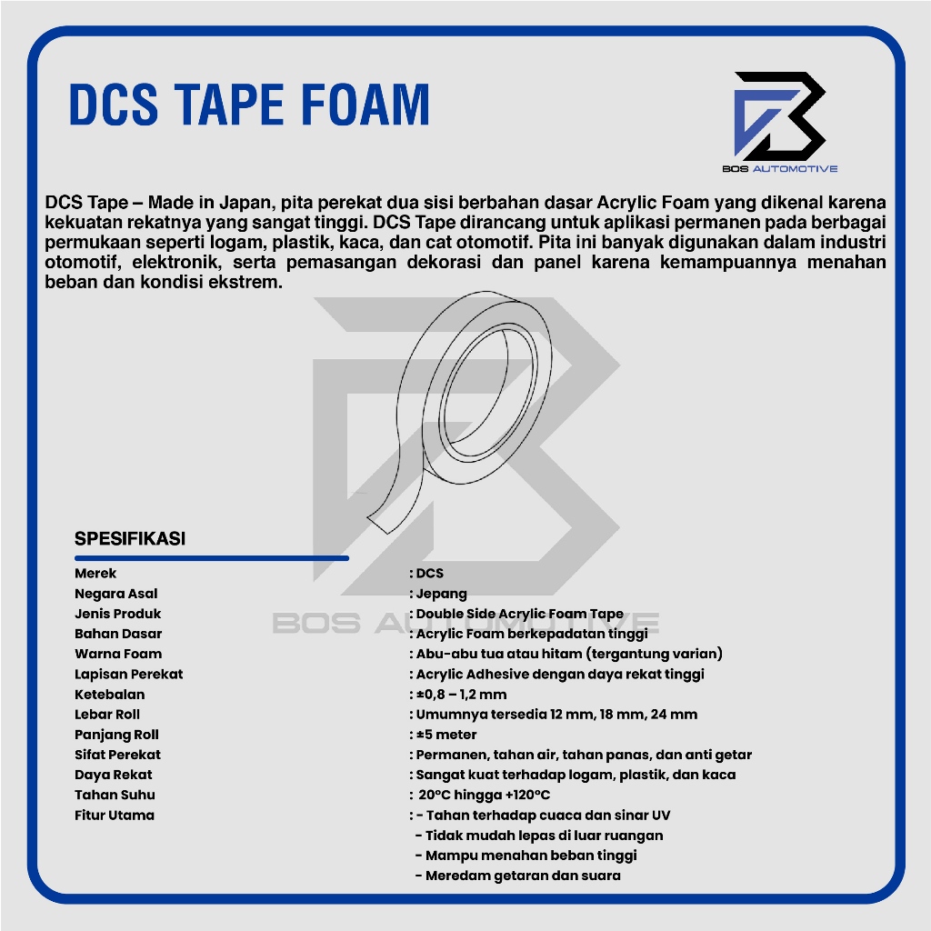 Double Tape Foam Hijau 20MM x 5M Tape Busa Lem Bolak Balik - foto-produk-2
