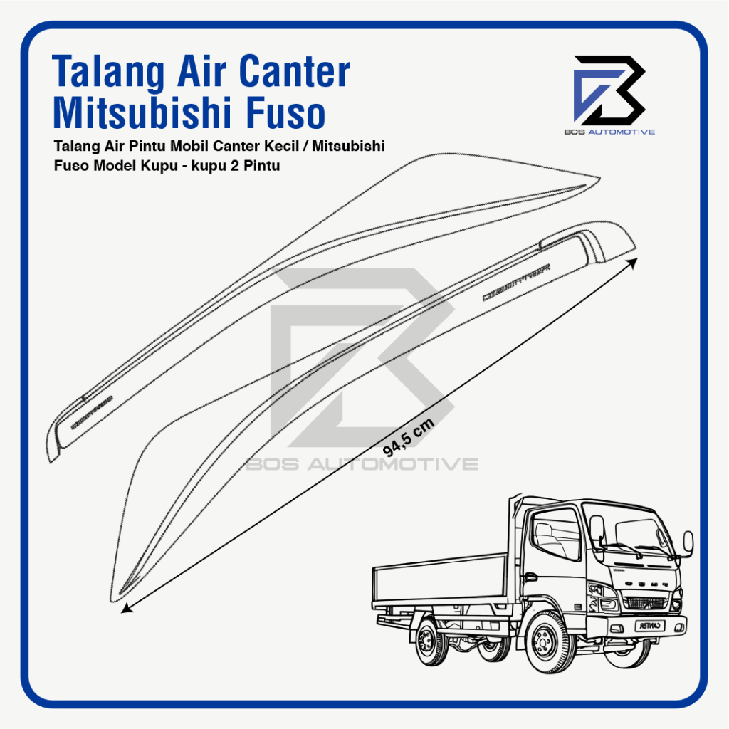 Talang Air Pintu Mobil Mitsubishi Canter Model Kupu - Kupu 2 Pintu - foto-produk-3
