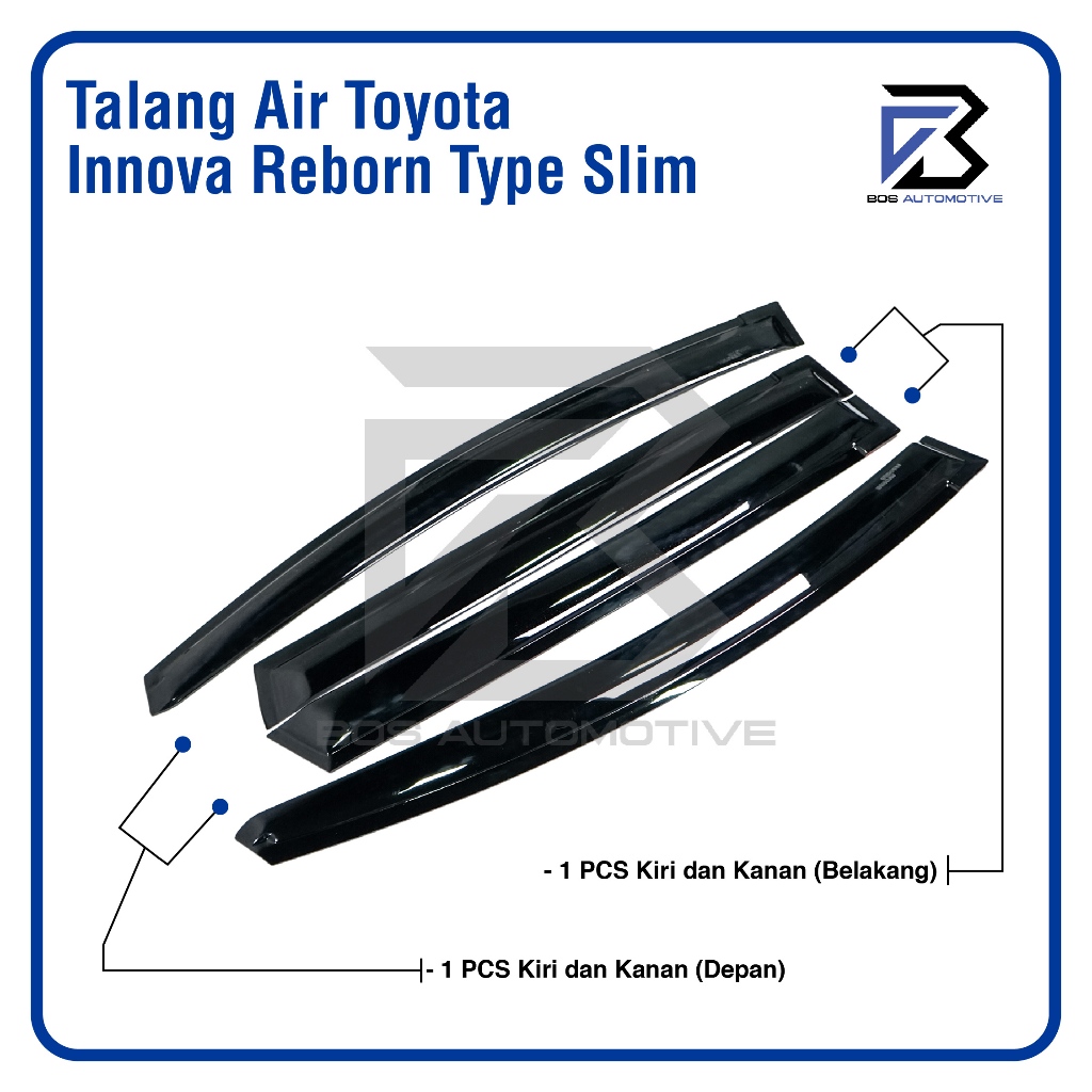 Talang Air Pintu Mobil Toyota Innova Reborn 2015 - 2021 Model Slim 4 Pintu - foto-produk-3