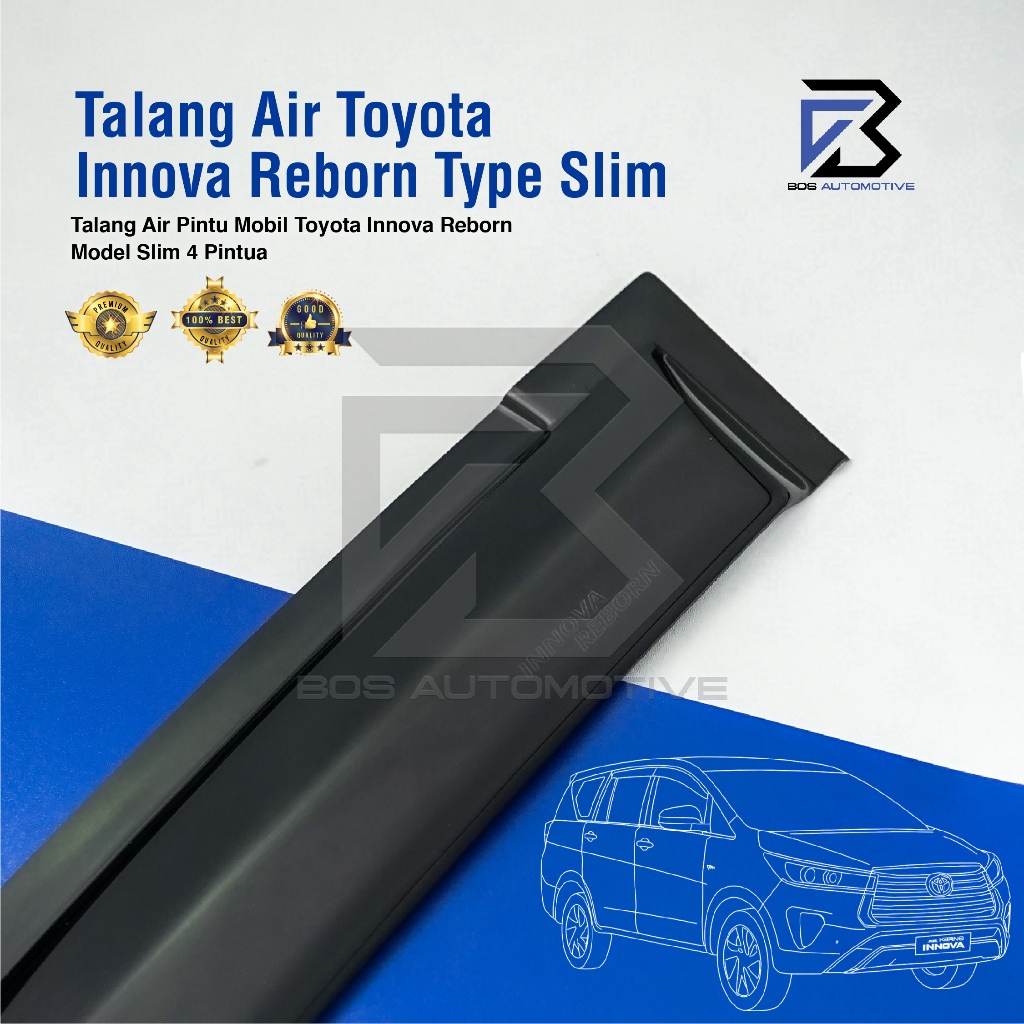 Talang Air Pintu Mobil Toyota Innova Reborn 2015 - 2021 Model Slim 4 Pintu