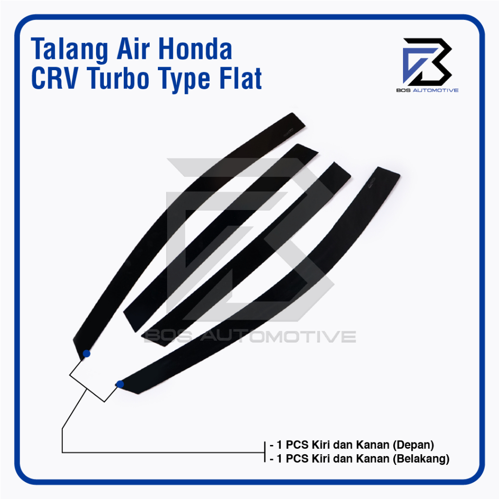 Talang Air Pintu Mobil Honda CRV Turbo  2017 â€“ 2022 Model Flat Rata 4 Pintu - foto-produk-4