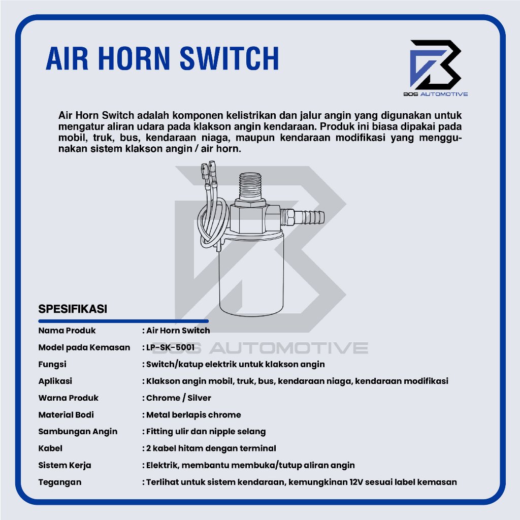 SWITCH AIR HORN/SWIT OTOMATIS KLAKSON ANGIN MOBIL 12V & 24V HORN TECH - foto-produk-2