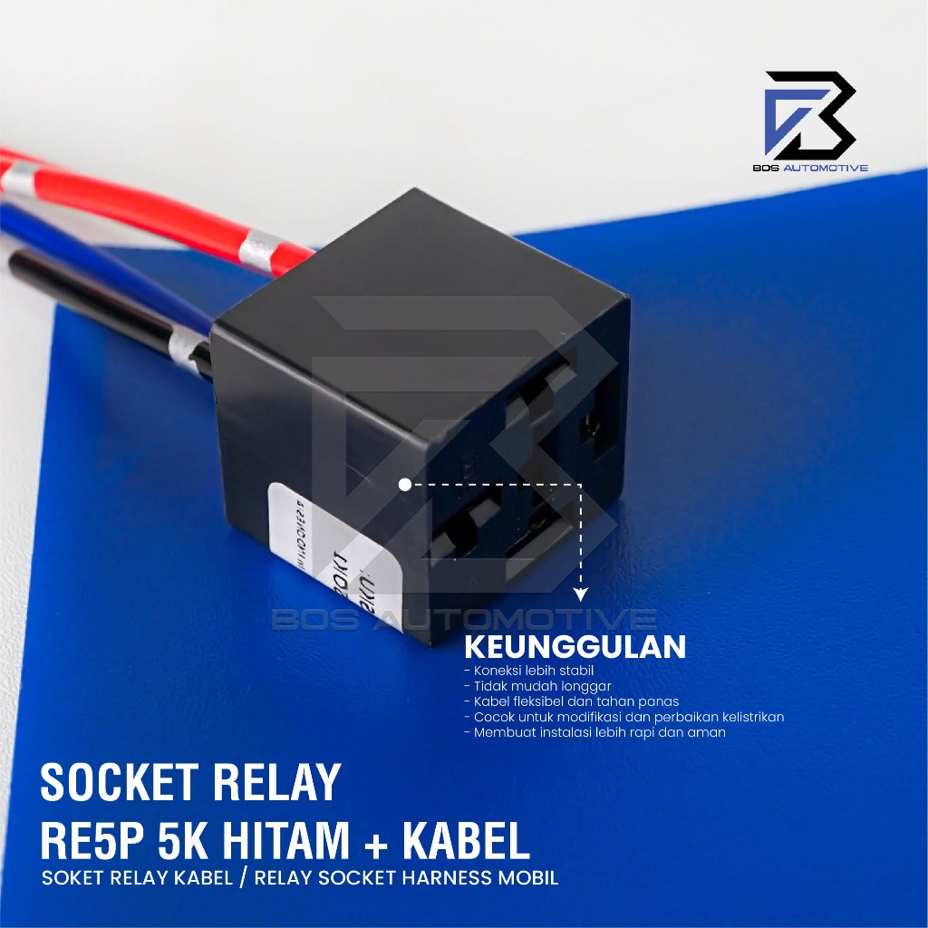 Rumah Relay Gandeng / Soket Relay Bangku / Socket Cable Relay Susun / Duduk / Kaki 5 Pin Untuk Klakson & Lampu (5 Kabel) - foto-produk-3