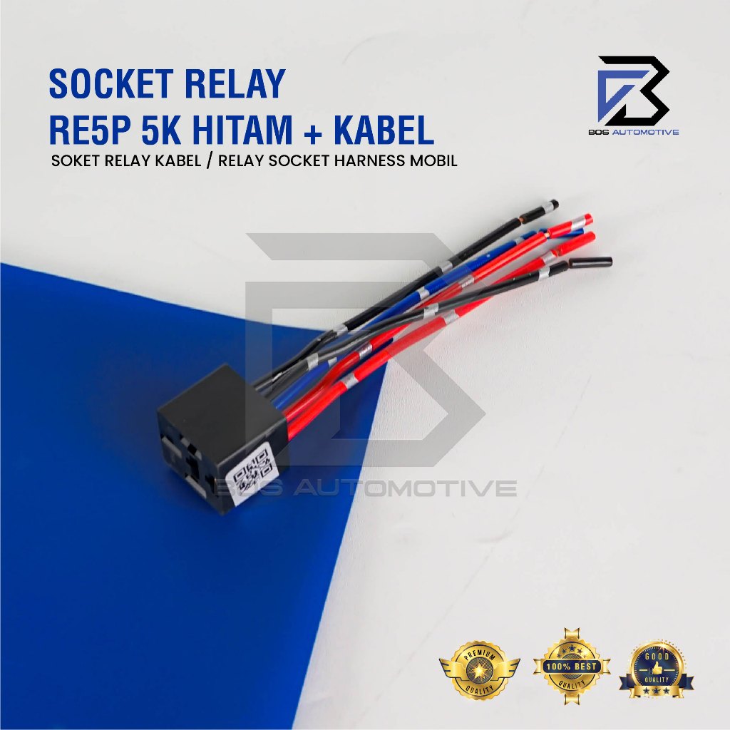 Rumah Relay Gandeng / Soket Relay Bangku / Socket Cable Relay Susun / Duduk / Kaki 5 Pin Untuk Klakson & Lampu (5 Kabel)