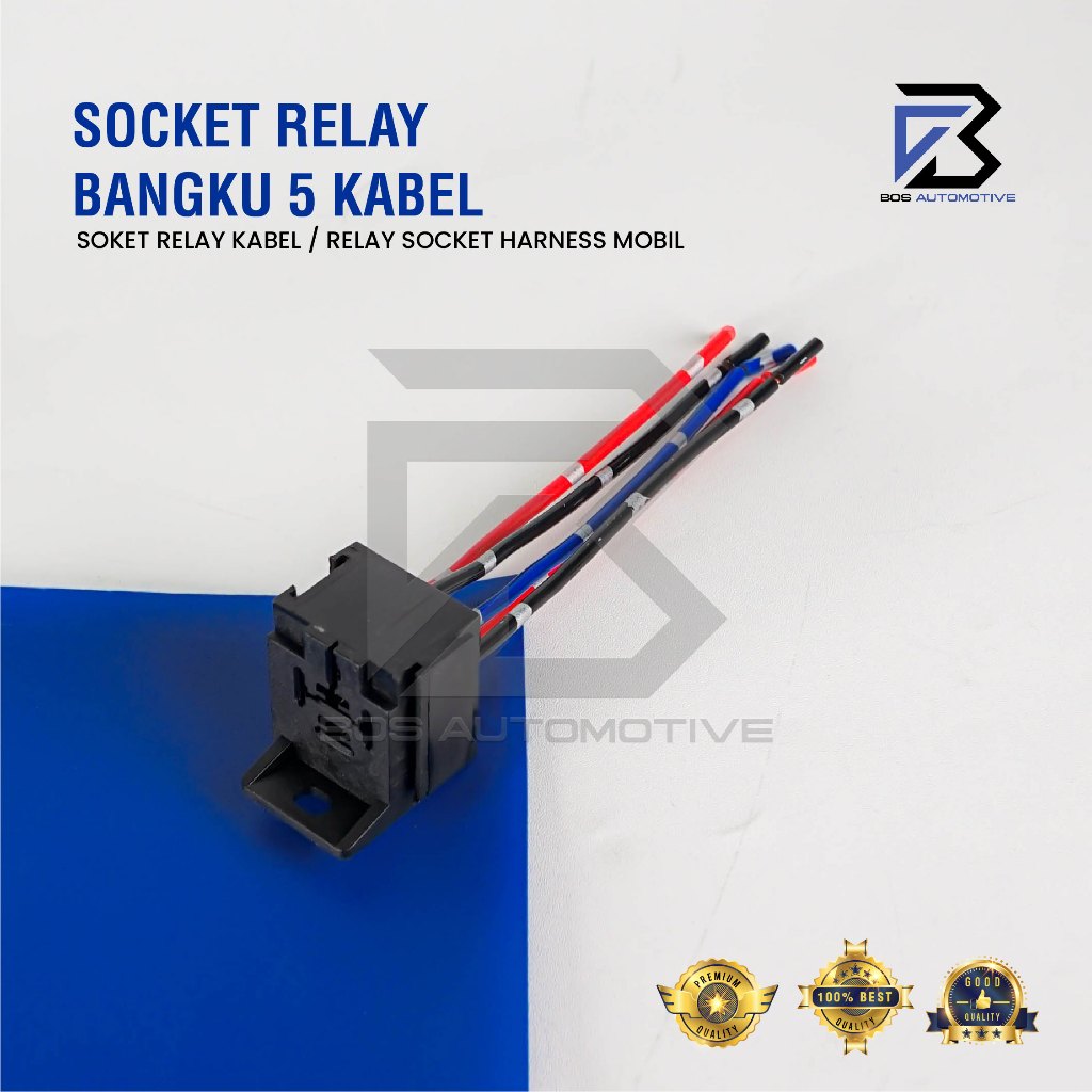 Rumah Relay Gandeng / Soket Relay Bangku / Socket Cable Relay Susun / Duduk / Kaki 5 Pin Untuk Klakson & Lampu (5 Kabel) - foto-variasi-2