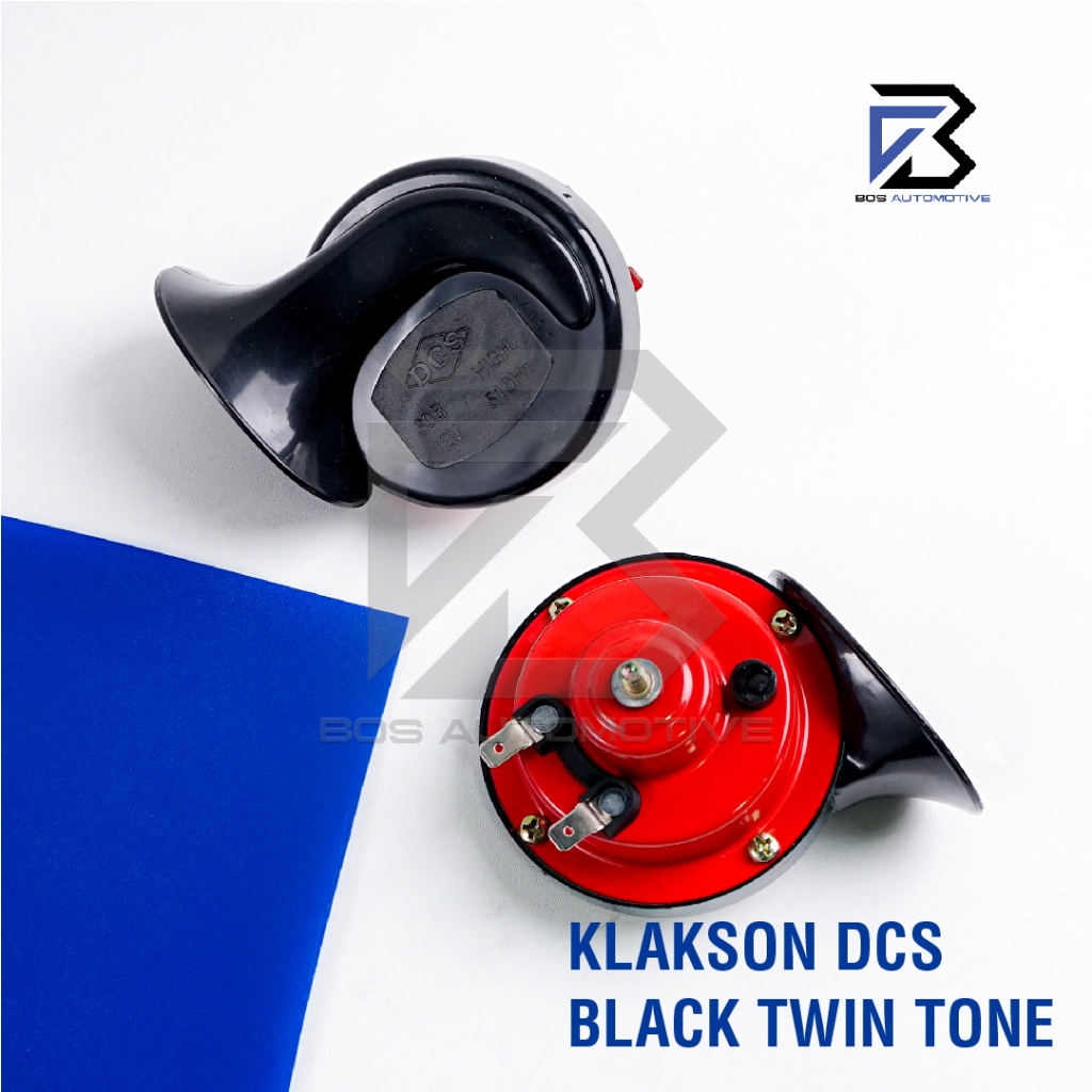 Klakson Keong Mobil Motor DCS Keong Black Twin Tone dengan Kabel Relay Set Klakson 12v - foto-produk-1