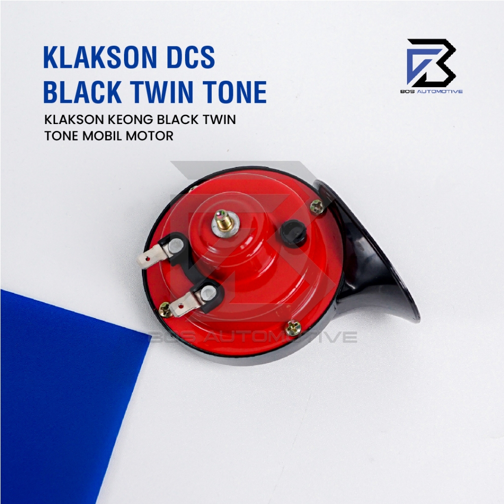 Klakson Keong Mobil Motor DCS Keong Black Twin Tone dengan Kabel Relay Set Klakson 12v - foto-produk-3