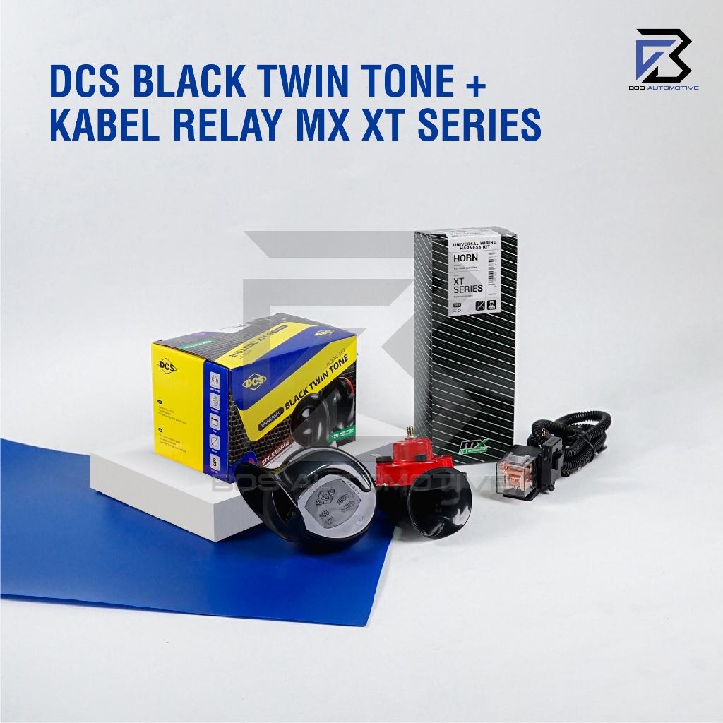 Klakson Keong Mobil Motor DCS Keong Black Twin Tone dengan Kabel Relay Set Klakson 12v - foto-variasi-2