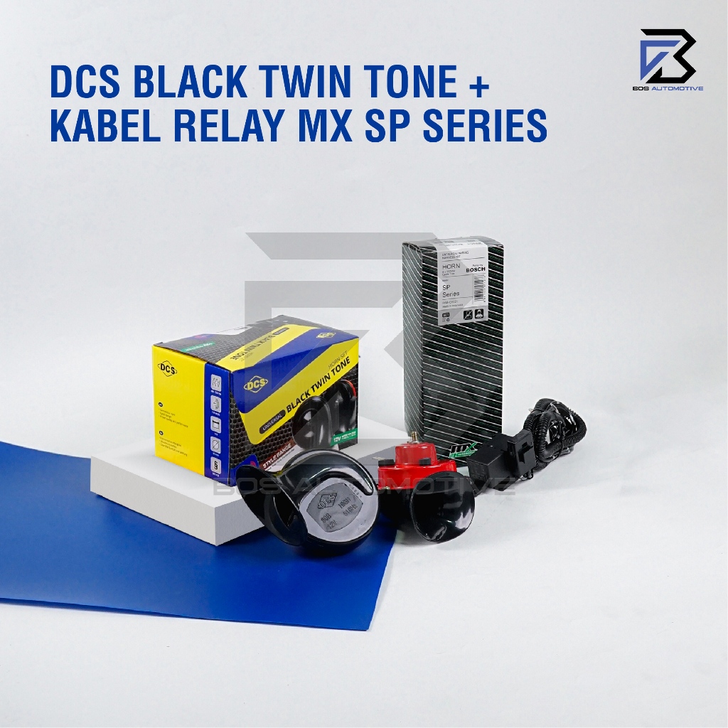 Klakson Keong Mobil Motor DCS Keong Black Twin Tone dengan Kabel Relay Set Klakson 12v - foto-variasi-3