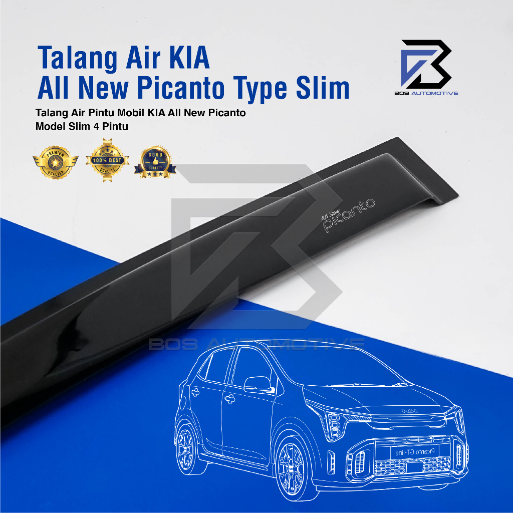 Talang Air Pintu Mobil KIA All New Picanto 2011 - 2017 Model Slim 4 Pintu - foto-sampul