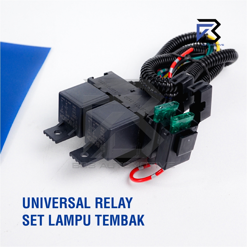 Kabel Relay Set Lampu Foglamp Tembak Mobil Motor Dengan Relay Bosch 2 Mode High Low 12v - foto-produk-1
