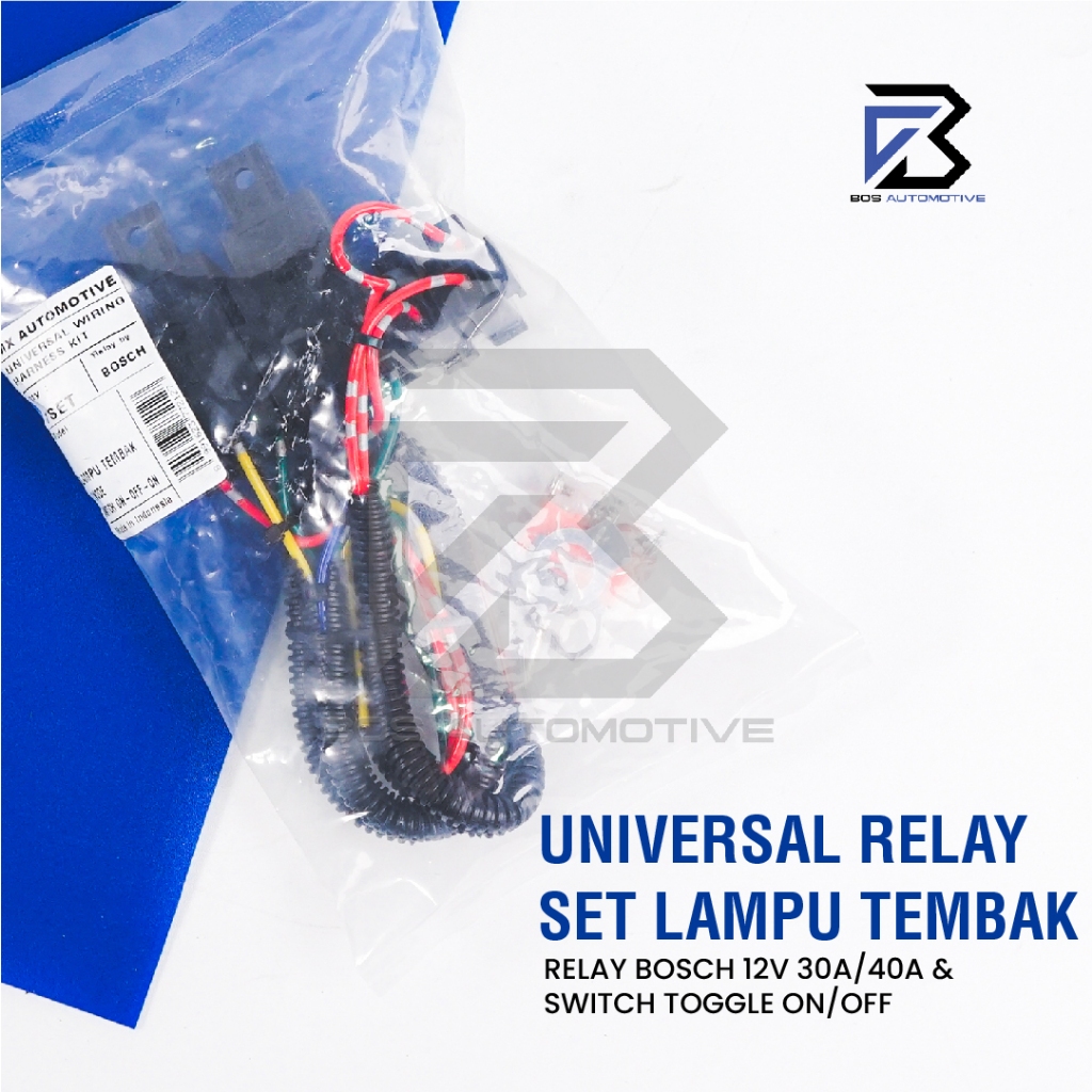 Kabel Relay Set Lampu Foglamp Tembak Mobil Motor Dengan Relay Bosch 2 Mode High Low 12v - foto-produk-4