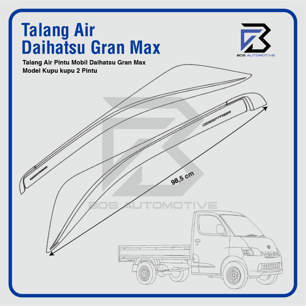 Talang Air Pintu Mobil Daihatsu Gran Max Model Kupu - Kupu 2 Pintu - foto-produk-2