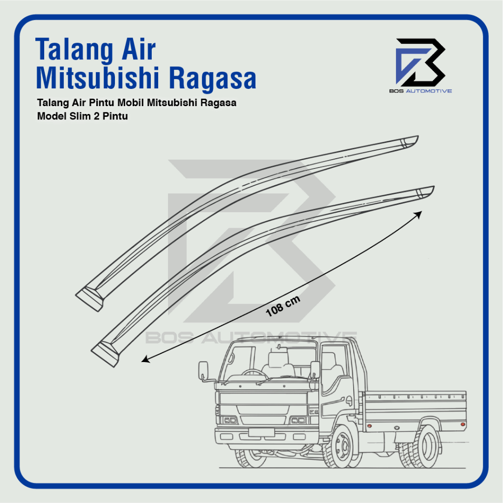 Talang Air Pintu Mobil Mitsubishi Ragasa Model Slim 2 Pintu - foto-produk-2