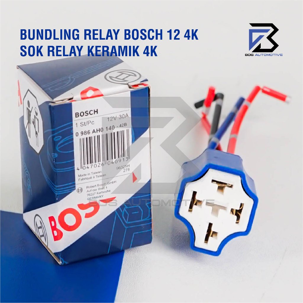 Socket Cable Relay Ceramic / Soket Relay Keramik Relay BOSCH / HELLA 4 Kaki 12v  Untuk Klakson & Lampu Original - foto-produk-4