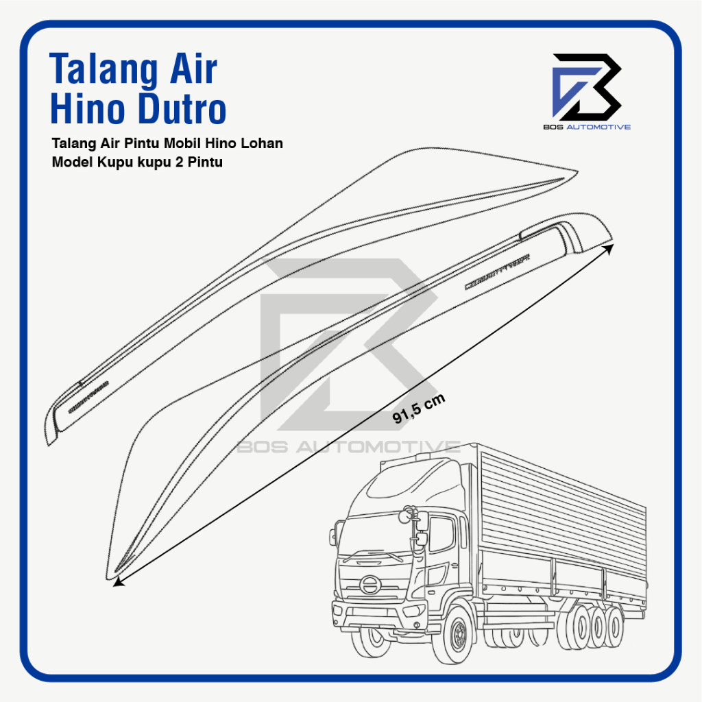Talang Air Pintu Mobil Hino Lohan / Ranger Model Kupu - Kupu 2 Pintu - foto-produk-2