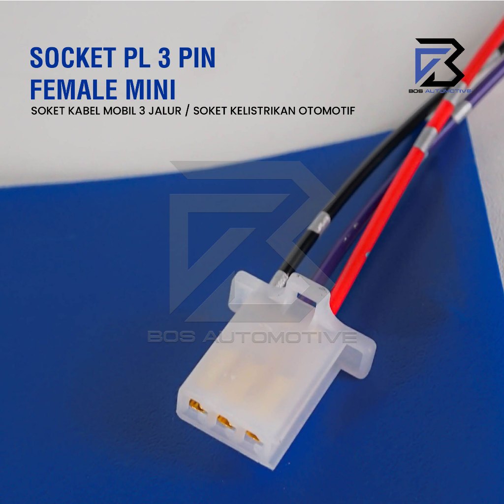 Soket Sambung 3 Pin Kecil / Mini Socket Sambungan Kabel Konektor Mobil Motor - foto-produk-1