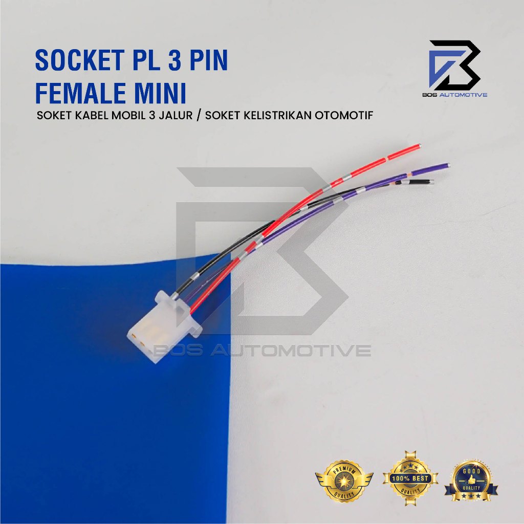 Soket Sambung 3 Pin Kecil / Mini Socket Sambungan Kabel Konektor Mobil Motor