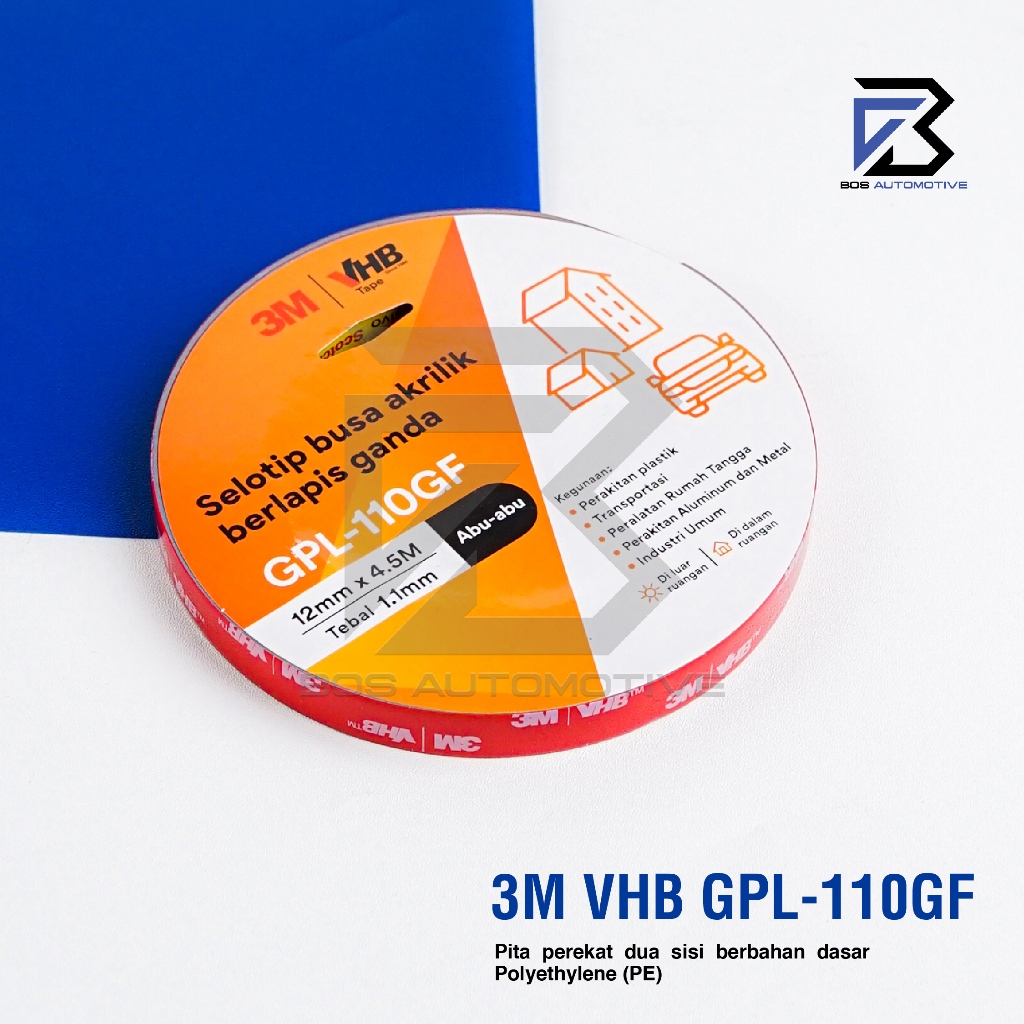 3M VHB Double Tape Automotive 4900 Tape Busa Lem Bolak Balik 12MM | 24MM x  4.5M - foto-produk-1