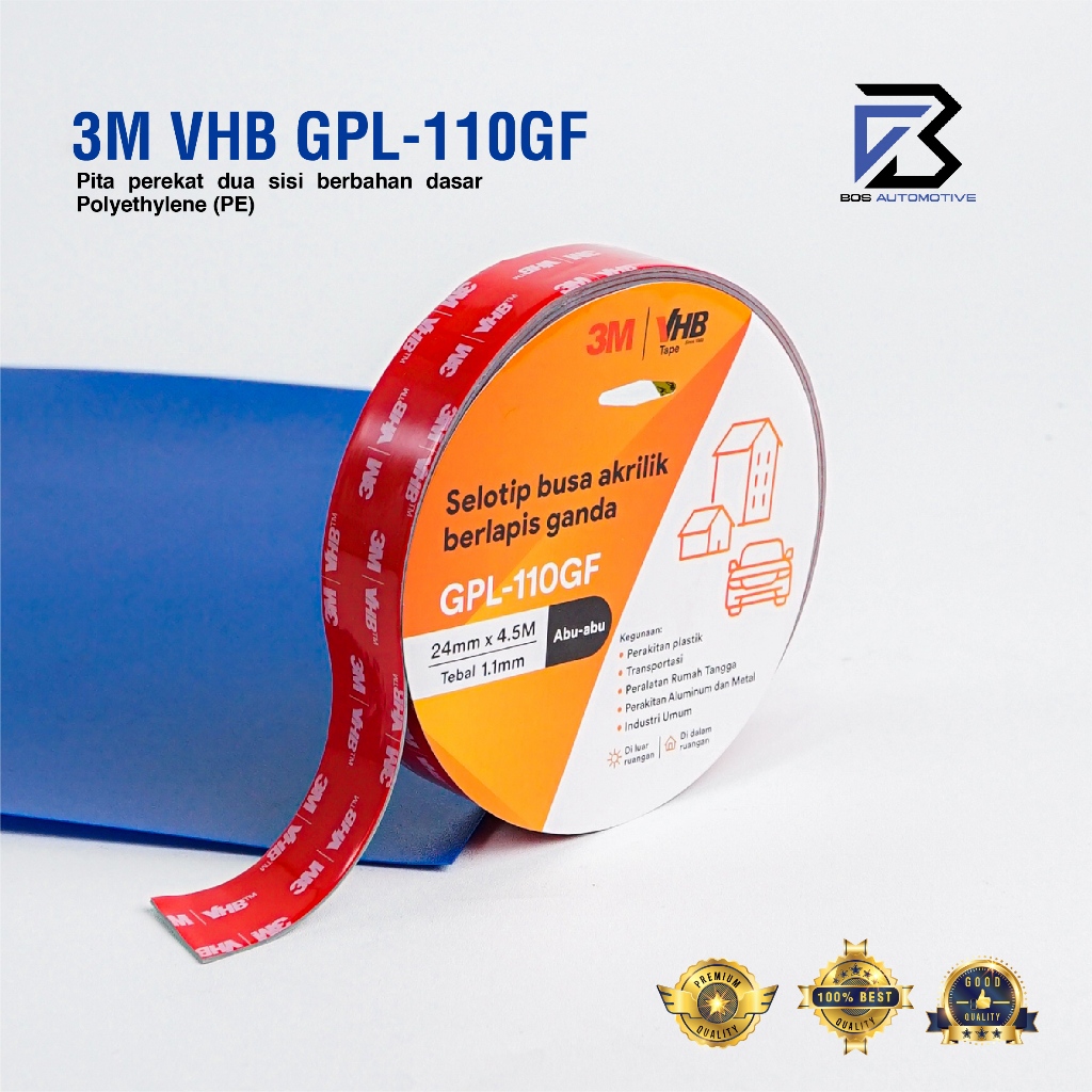 3M VHB Double Tape Automotive 4900 Tape Busa Lem Bolak Balik 12MM | 24MM x  4.5M - foto-sampul